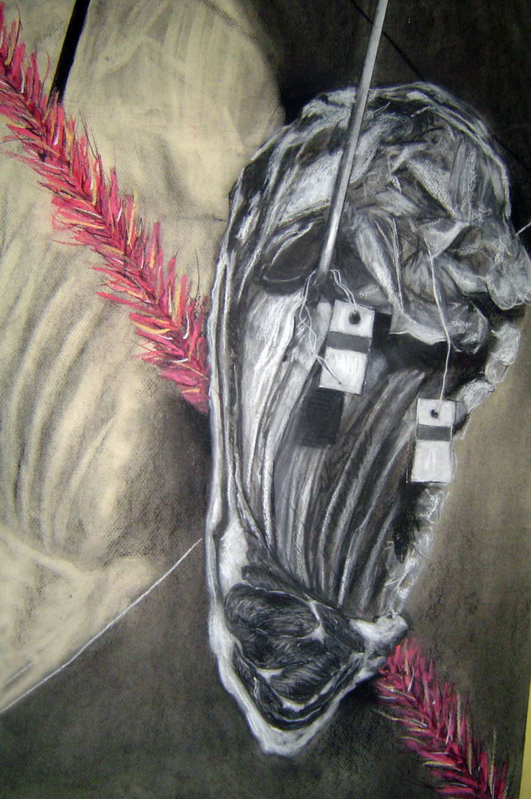 Hanging meat, 1998, Drawing