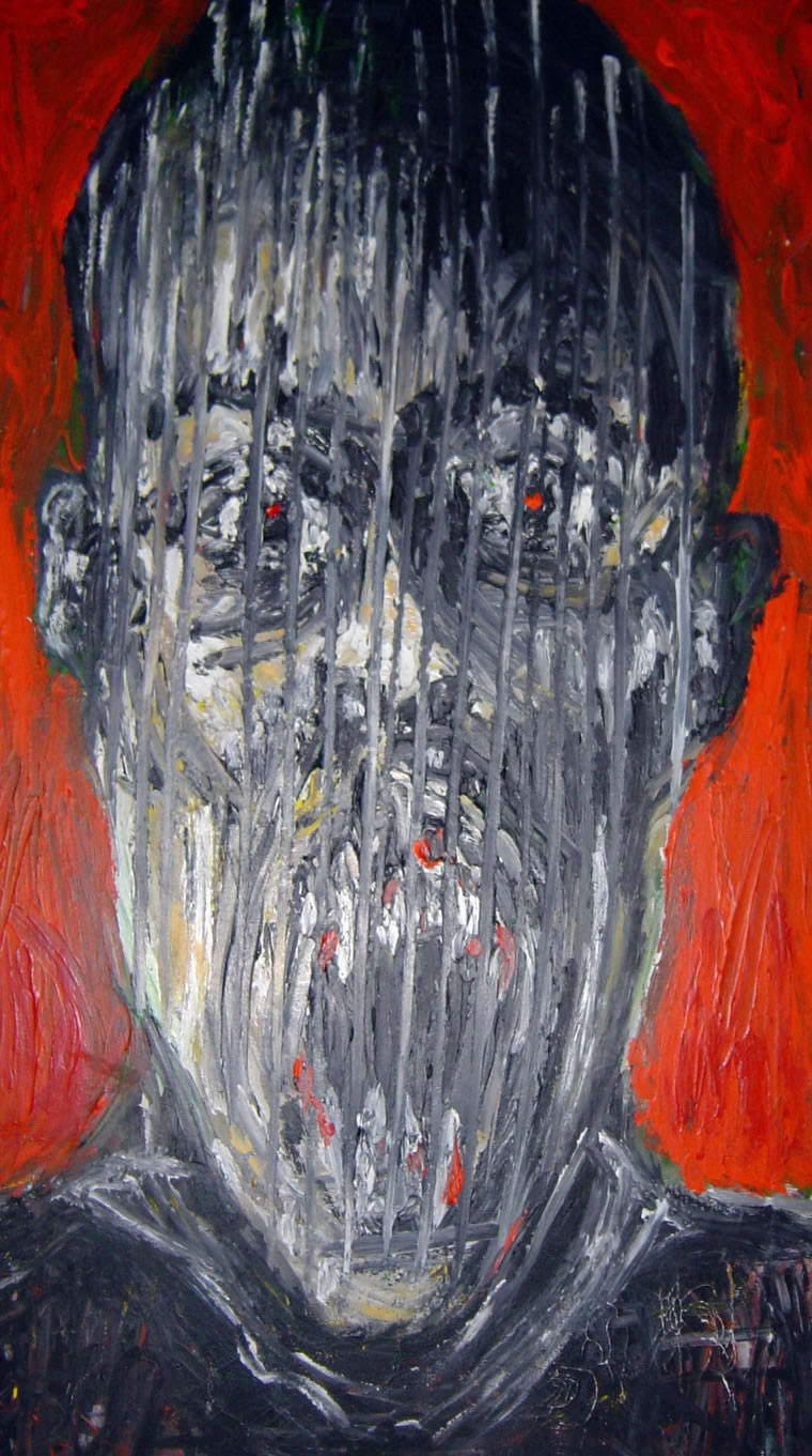 Screaming face, 1992, Painting